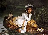 Young Canvas Paintings - Young Lady in a Boat